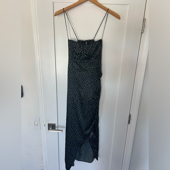 Zara silk polka dot dress with side slit - Picture 2 of 3